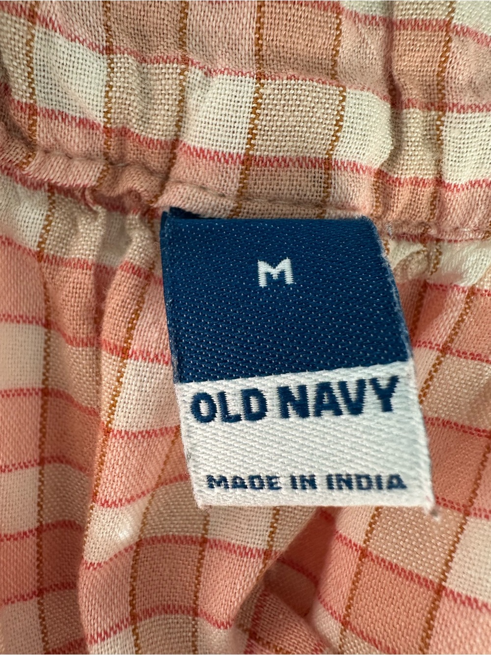 Old Navy Peach Plaid Tiered Midi Dress Size M - Picture 3 of 4